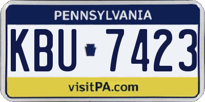 PA license plate KBU7423