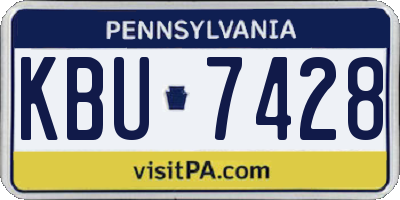 PA license plate KBU7428