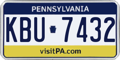 PA license plate KBU7432