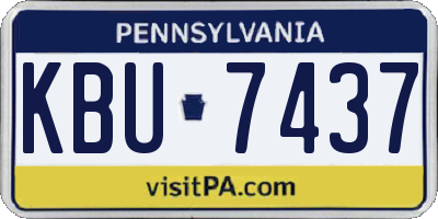 PA license plate KBU7437