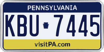 PA license plate KBU7445