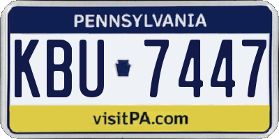 PA license plate KBU7447
