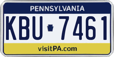 PA license plate KBU7461