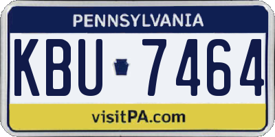 PA license plate KBU7464