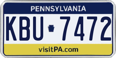 PA license plate KBU7472