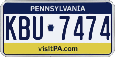 PA license plate KBU7474