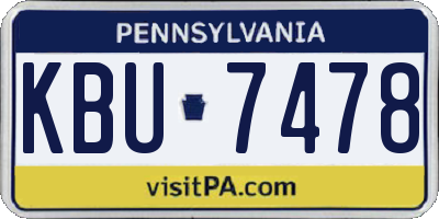 PA license plate KBU7478