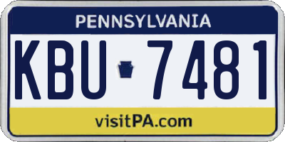 PA license plate KBU7481