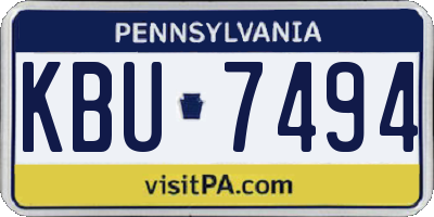 PA license plate KBU7494