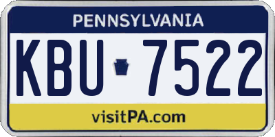PA license plate KBU7522