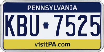 PA license plate KBU7525