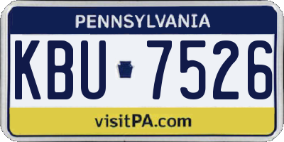 PA license plate KBU7526