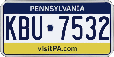 PA license plate KBU7532