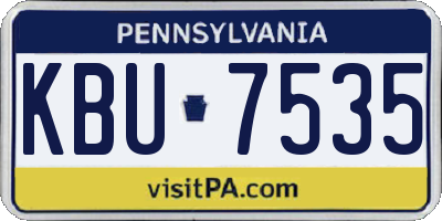 PA license plate KBU7535
