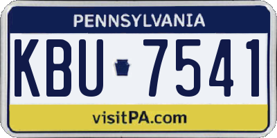 PA license plate KBU7541