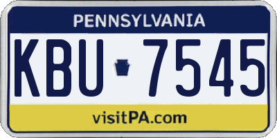 PA license plate KBU7545