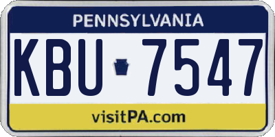 PA license plate KBU7547