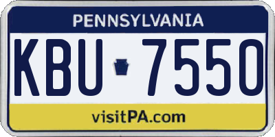 PA license plate KBU7550