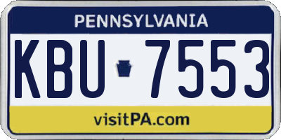 PA license plate KBU7553