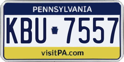 PA license plate KBU7557