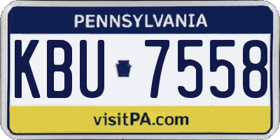 PA license plate KBU7558