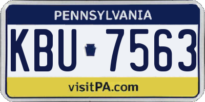 PA license plate KBU7563