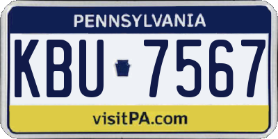 PA license plate KBU7567