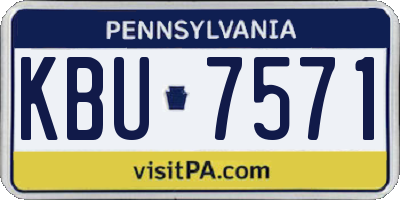 PA license plate KBU7571