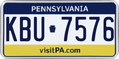 PA license plate KBU7576