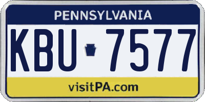 PA license plate KBU7577