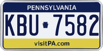 PA license plate KBU7582