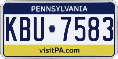 PA license plate KBU7583