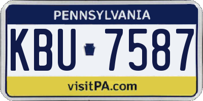 PA license plate KBU7587
