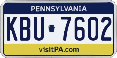 PA license plate KBU7602