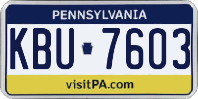 PA license plate KBU7603