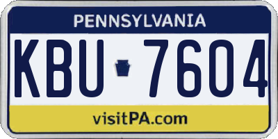 PA license plate KBU7604