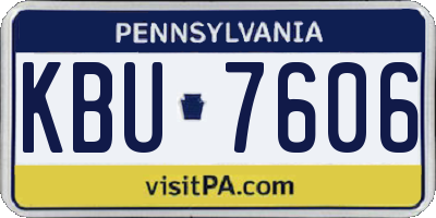 PA license plate KBU7606