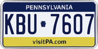 PA license plate KBU7607