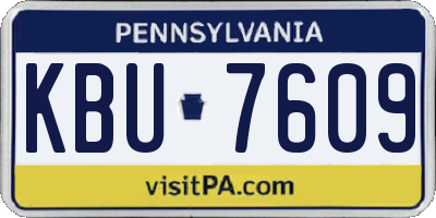 PA license plate KBU7609