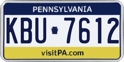 PA license plate KBU7612