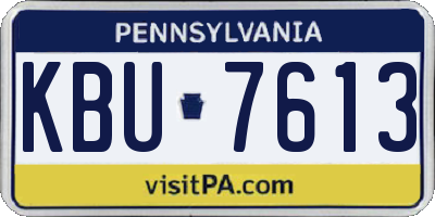 PA license plate KBU7613