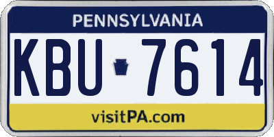 PA license plate KBU7614
