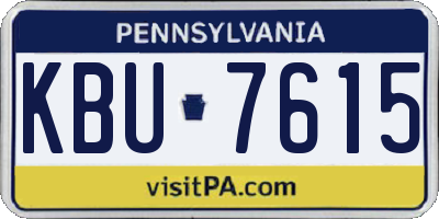 PA license plate KBU7615