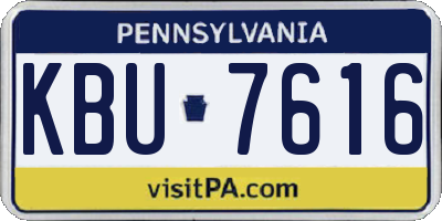 PA license plate KBU7616