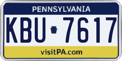 PA license plate KBU7617