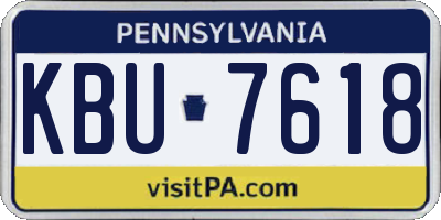 PA license plate KBU7618