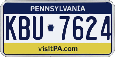 PA license plate KBU7624