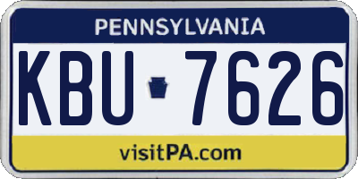 PA license plate KBU7626