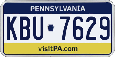 PA license plate KBU7629