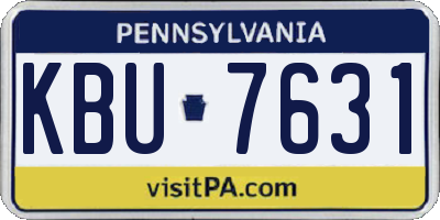 PA license plate KBU7631